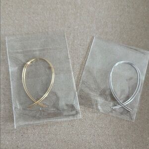 Gold and Silver tone Hoop Earrings set of 2